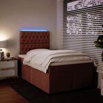 vidaXL Sommier à lattes de lit avec matelas rose 120x190 cm velours