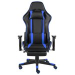 vidaXL Chaise de jeu pivotante avec repose-pied Bleu PVC