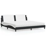 vidaXL Lit avec matelas noir et blanc 200x200 cm similicuir