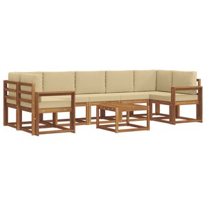 vidaXL Ensemble de canapés d'extérieur 8 pc Naturel et Beige