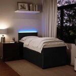 vidaXL Sommier à lattes de lit et matelas Noir 80x200 cm Velours