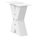vidaXL Pieds de table basse en forme de X  2 pièces  blanc  40 x (30-31) cm  acier