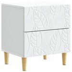 vidaXL Table de chevet Blanc 43 x 34 5 x 48 cm Bois d'ingénierie