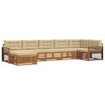 vidaXL Ensemble de canapés d'extérieur 7 pc Naturel et Beige