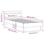 vidaXL Cadre de lit tête de lit et lumières LED chêne marron 90x200 cm