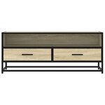 vidaXL Meuble TV chêne sonoma 100x34 5x40cm bois d'ingénierie et métal