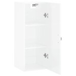 vidaXL Armoire murale blanc brillant 34 5x34x90 cm