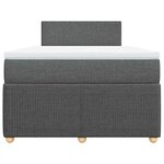 vidaXL Sommier à lattes de lit avec matelas gris foncé 120x190cm tissu