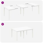 vidaXL Ensemble de Salle à Manger de Jardin 7 Pièces avec Coussins Blanc Rattan Plastique