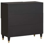 vidaXL Buffet avec étagère Noir 80 x 33 x 75 cm Bois de mangue massif