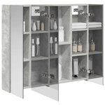 vidaXL Armoire Miroir de Salle de Bain Gris béton 80 x 14.5 x 70 cm