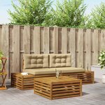 vidaXL 4 pc Ensemble de canapés d'extérieur Naturel et Beige