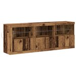 vidaXL Buffet avec lumières LED Bois ancien 181.5x37x67 cm Bois reconstitué