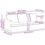 vidaXL Canapé Gris clair 201 x 80 x 85 cm tissu