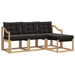 vidaXL Ensemble de canapés d'extérieur 4 pc Blanc et noir