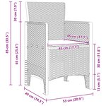 vidaXL Ensemble de salle à manger pour jardin 3 Pièces Anthracite