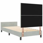 vidaXL Lit à ressorts avec tête de lit Gris clair 90 x 200 cm Velours