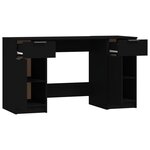vidaXL Bureau avec armoire latérale Noir Bois d'ingénierie