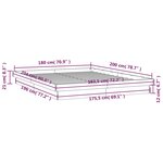 vidaXL Cadre de lit à LED sans matelas 180x200 cm bois massif