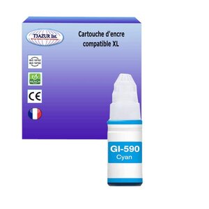 Cartouche compatible avec Canon Pixma G3500, G3501, G3510, G4500, G4510, G4511 remplace Canon GI-590 Cyan  - T3AZUR