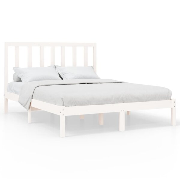 vidaXL Cadre de lit sans matelas blanc 120x200 cm bois massif