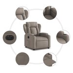 vidaXL Fauteuil inclinable électrique Taupe Tissu