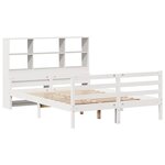 vidaXL Lit bibliothèque sans matelas blanc 140x200 cm bois pin massif