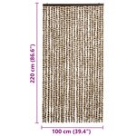 vidaXL Moustiquaire Beige et marron 100x220 cm Chenille