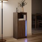 vidaXL Buffet avec LED chêne marron 42 5x34x100 cm bois d'ingénierie