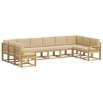 vidaXL Ensemble de canapés d'extérieur 10 pc Blanc et Beige