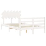 vidaXL Cadre de lit sans matelas blanc bois massif