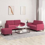 vidaXL Ensemble de canapés 3 Pièces rouge bordeaux velours