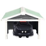 vidaXL Garage de tondeuse à gazon 72x87x50 cm Gris et blanc Sapin