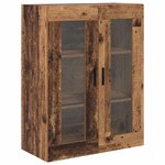 vidaXL Haut Armoire 2 Pièces Bois Ancien Bois Aggloméré et Verre