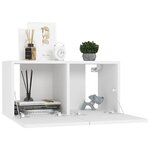 vidaXL Ensemble de meubles TV 4 Pièces Blanc Bois d'ingénierie