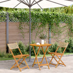 vidaXL Ensemble de bistro 3 Pièces beige résine tressée et bois massif