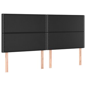 vidaXL Têtes de lit 4 Pièces Noir 80x5x78/88 cm Similicuir