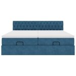 vidaXL Cadre de lit ottoman avec matelas bleu foncé 200x200 cm velours