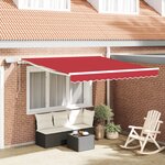vidaXL Store rétractable manuel avec LED Rouge 300x250 cm