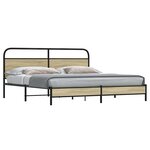 vidaXL Cadre de lit en métal sans matelas chêne sonoma 183x213 cm