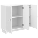 vidaXL Buffet Blanc brillant 89 x 34 5 x 80 cm Bois d'ingénierie