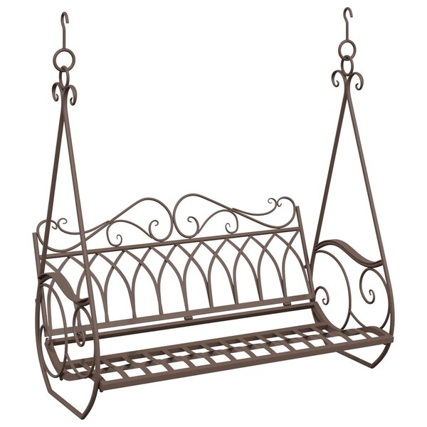 vidaXL Banc Balançoire Acier 112 x 60 x 126 5 cm Marron ancien