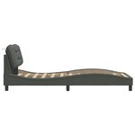 vidaXL Cadre de lit avec lumières LED gris foncé 90x200 cm tissu