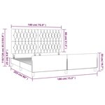vidaXL Cadre de lit avec tête de lit Gris foncé 180 x 200 cm Tissu