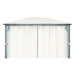 vidaXL Tonnelle avec rideau 400x300 cm Crème Aluminium
