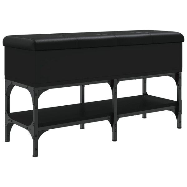vidaXL Banc à chaussures noir 82x32x45 cm bois d'ingénierie