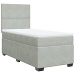 vidaXL Sommier à lattes de lit et matelas Gris clair 80x200 cm Velours