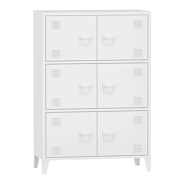 Armoire de bureau casier de bureau meuble de rangement pour salon bureau chambre atelier métallique acier 113 x 80 x 40 cm blanc 03_0006324