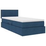vidaXL Lit avec rangement et matelas Bleu 90 x 200 cm Velours