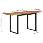 vidaXL Table à manger 140x70x75 cm bois massif d'acacia